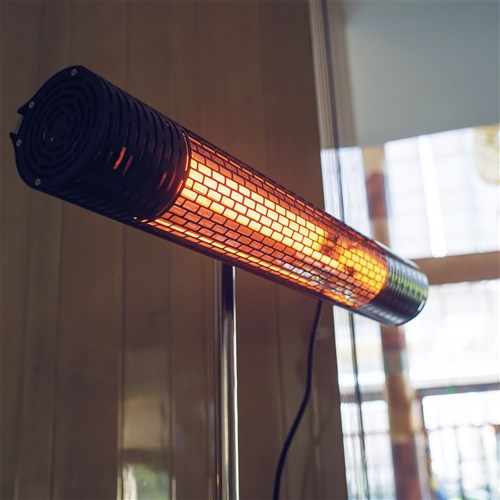Hanover - 30.7" Electric Infrared Carbon Lamp with Remote Control and Stand - Silver-United Backyard
