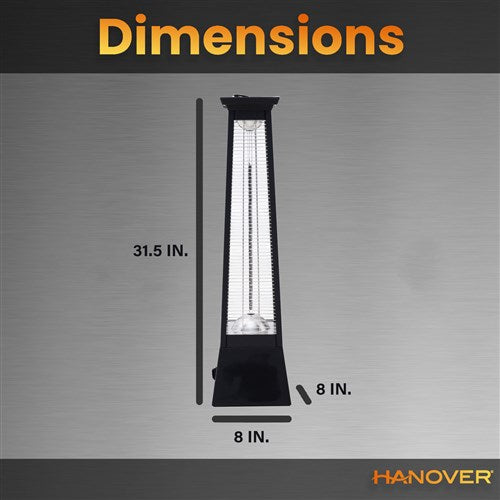 Hanover - 31 in Carbon Fiber Pyramid Heater - Black-United Backyard