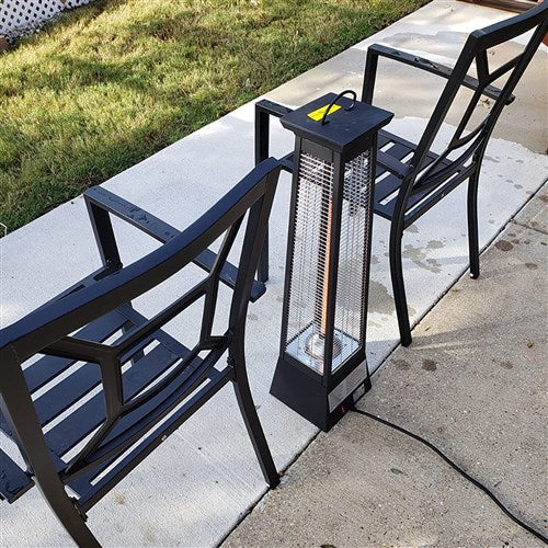 Hanover - 31 in Carbon Fiber Pyramid Heater - Black-United Backyard
