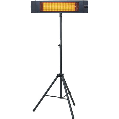 Hanover - 34.6" Electric Carbon Lamp w/Three Heat Levels, Remote and Tripod Stand - Black-United Backyard