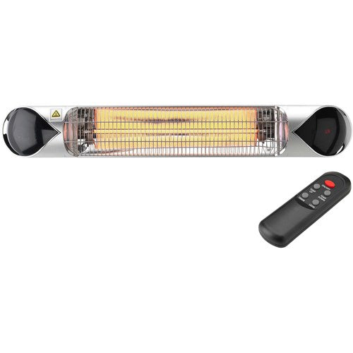 Hanover - 35.4" Carbon Lamp w/ 3 Power Settings, Remote Control and Stand - Silver-United Backyard