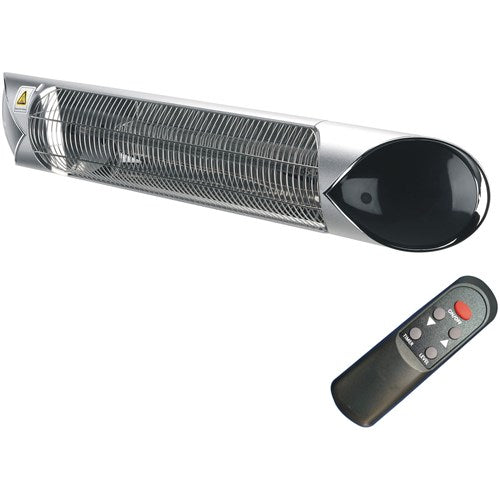Hanover - 35.4" Carbon Lamp w/ 3 Power Settings, Remote Control and Stand - Silver-United Backyard