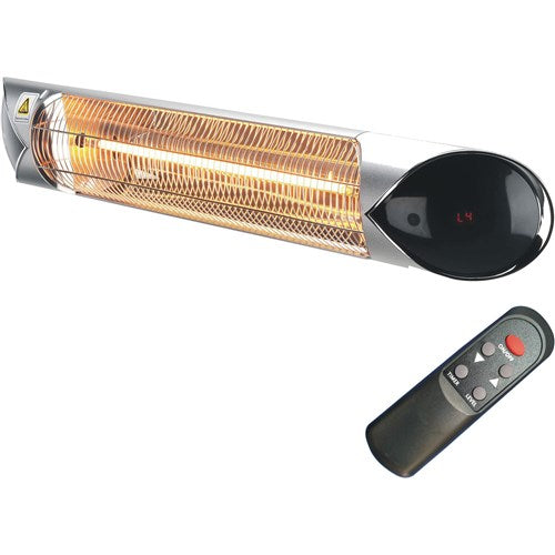 Hanover - 35.4" Carbon Lamp w/ 3 Power Settings, Remote Control and Stand - Silver-United Backyard