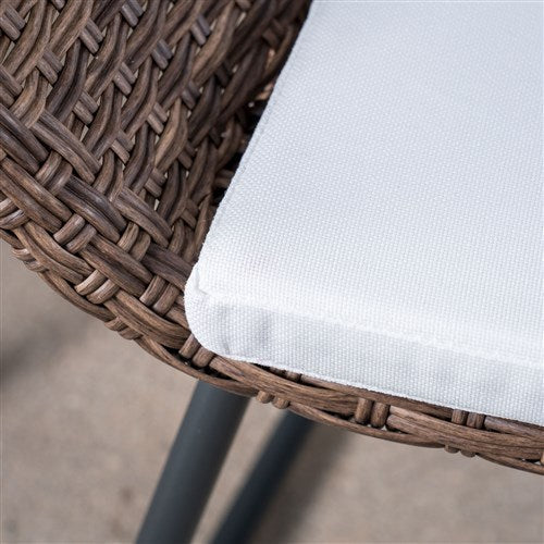 Hanover - 3pc Seating Set: 2 steel side chairs, accent table - Steel/White-United Backyard