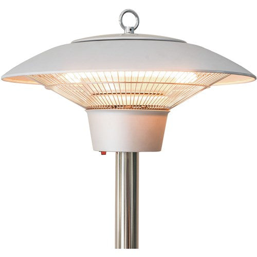 Hanover - 6.8' Electric Infrared Halogen Stand Lamp with Two Heat Levels - Silver-United Backyard