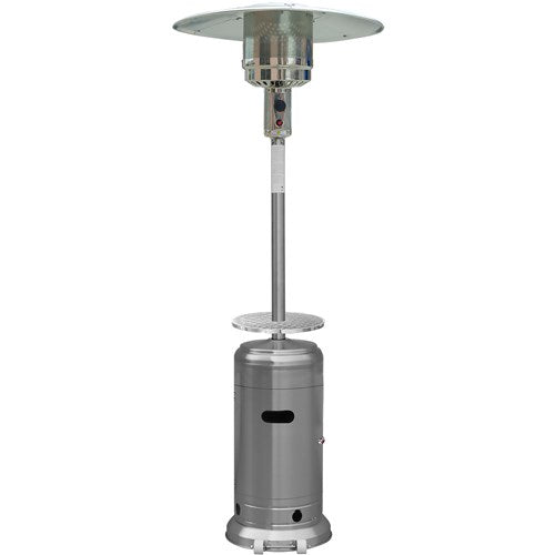 Hanover - Steel Umbrella patio heater, 7" tall, propane, 48,000 BTU with Cover - Stainless Steel/Tan-United Backyard