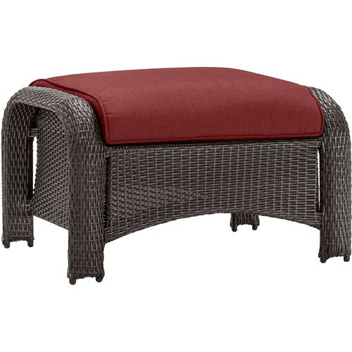 Hanover - Strathmere 6-pc Fire Pit Set with Tan Tile Top - Red/Brown-United Backyard