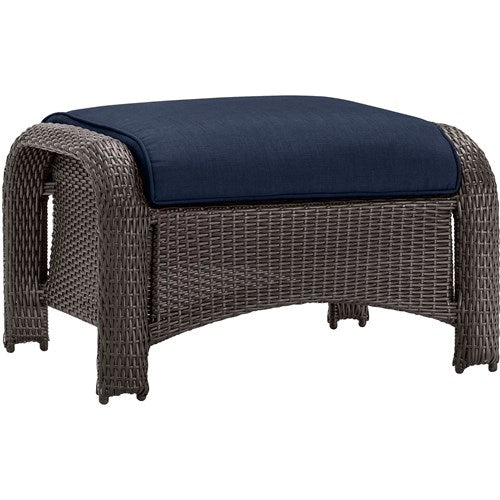 Hanover - Strathmere 6-pc Fire Pit Set with Wood Grain Tile Top - Navy/Brown-United Backyard