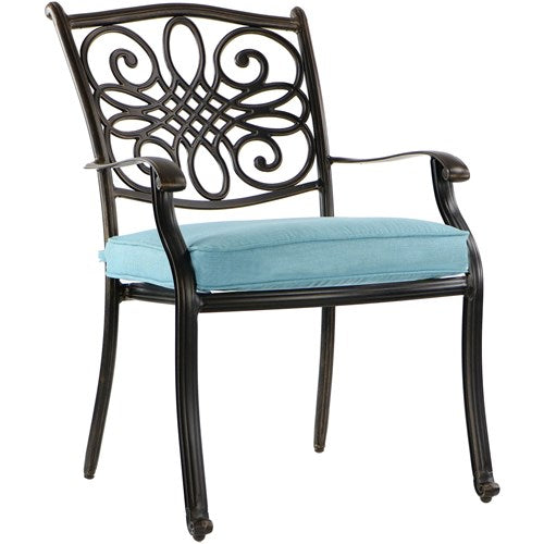 Hanover - Traditions 11pc: 10 Dining Chairs, 60x84" Cast Table - Blue/Cast-United Backyard