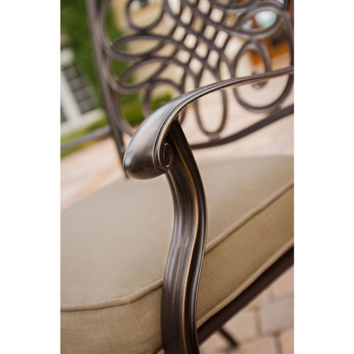 Hanover - Traditions 9pc: 8 Dining Chairs, 60" Square Cast Table - Tan/Cast-United Backyard