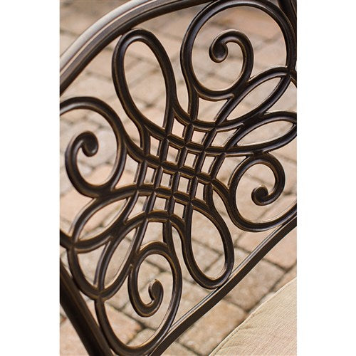 Hanover - Traditions 9pc: 8 Swivel Rockers, 42x84" Cast Table - Tan/Cast-United Backyard