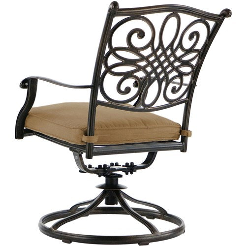 Hanover - Traditions 9pc: 8 Swivel Rockers, 42x84" Cast Table - Tan/Cast-United Backyard