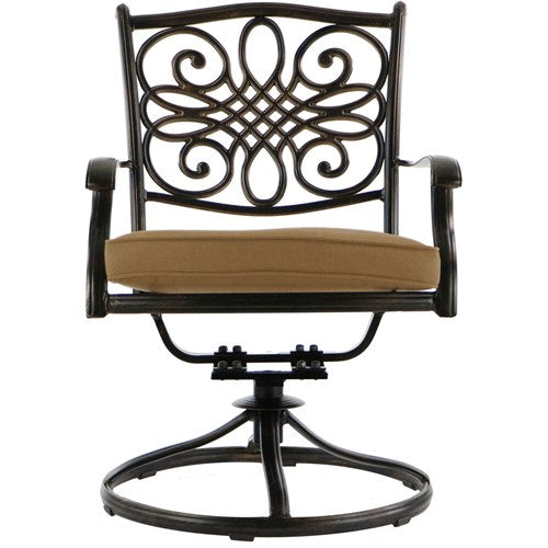 Hanover - Traditions 9pc: 8 Swivel Rockers, 42x84" Cast Table - Tan/Cast-United Backyard