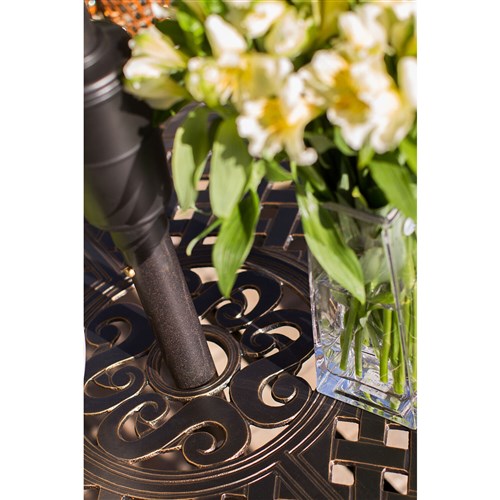 Hanover - Traditions 9pc: 8 Swivel Rockers, 42x84" Cast Table - Tan/Cast-United Backyard