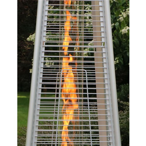 Hanover - Triangle Patio Heater, 7.5' Tall, Propane Flame Glass, 42, 000 BTU - Hammered Bronze-United Backyard