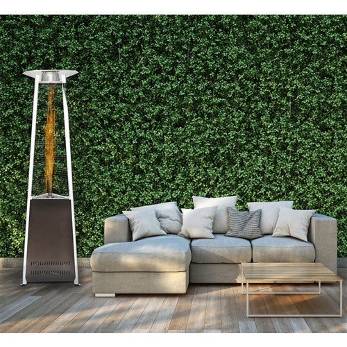 Hanover - Triangle Patio Heater, 7.5' Tall, Propane Flame Glass, 42, 000 BTU - Hammered Bronze-United Backyard