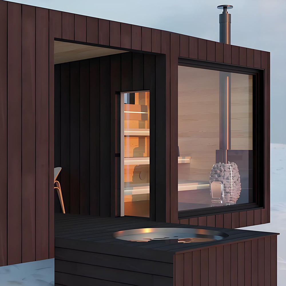 SaunaLume™ Outdoor Integrated Steam & Shower Retreat – Luxury Spa Experience