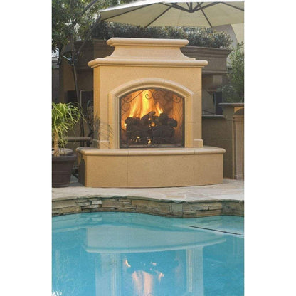 American Fyre Design - 65" Mariposa Vent Free Gas Fireplace with 16 Rectangle Bullnose Hearth-United Backyard