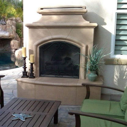 American Fyre Design - 65" Mariposa Vent Free Gas Fireplace with 16 Rectangle Bullnose Hearth-United Backyard