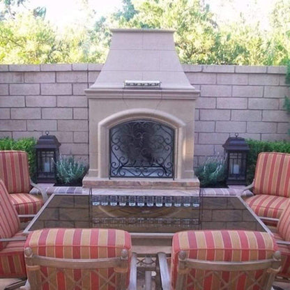 American Fyre Design - 65" Phoenix Vent Free Gas Fireplace with 16 Radiused Bullnose Hearth-United Backyard