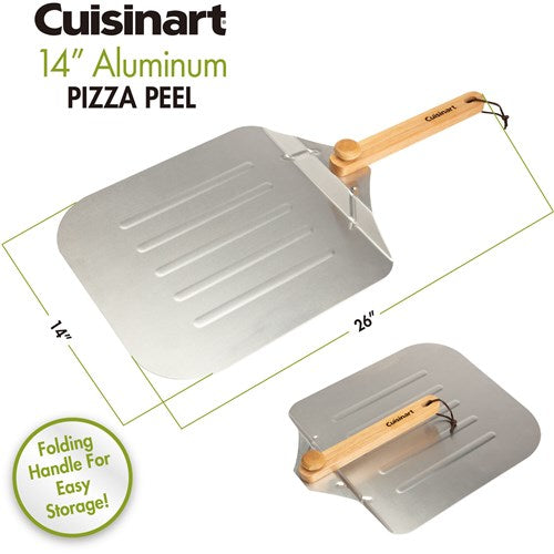 Cuisinart Grill - 14" Pizza Peel with Folding Wooden Handle - Aluminum-United Backyard