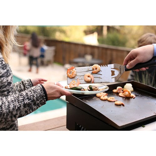 Cuisinart Grill - Gourmet Two Burner Gas Griddle, 285 Sq Inches Diameter, Spatula Slot - Black-United Backyard