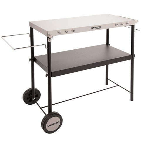 Cuisinart Grill - Outdoor BBQ Prep Table 36" x 18" Storage Shelf, Paper Towel Holder - Stainless Steel-United Backyard