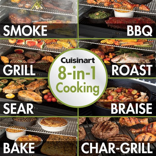 Cuisinart Grill - Portable Wood Pellet Grill, 8 in 1 Cooking Capabilities-United Backyard