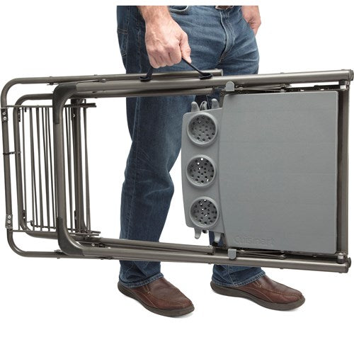 Cuisinart Grill - Take Along Grill Stand, Fold Flat, 2 Side Trays Incl 8 Tool Hooks - Black-United Backyard