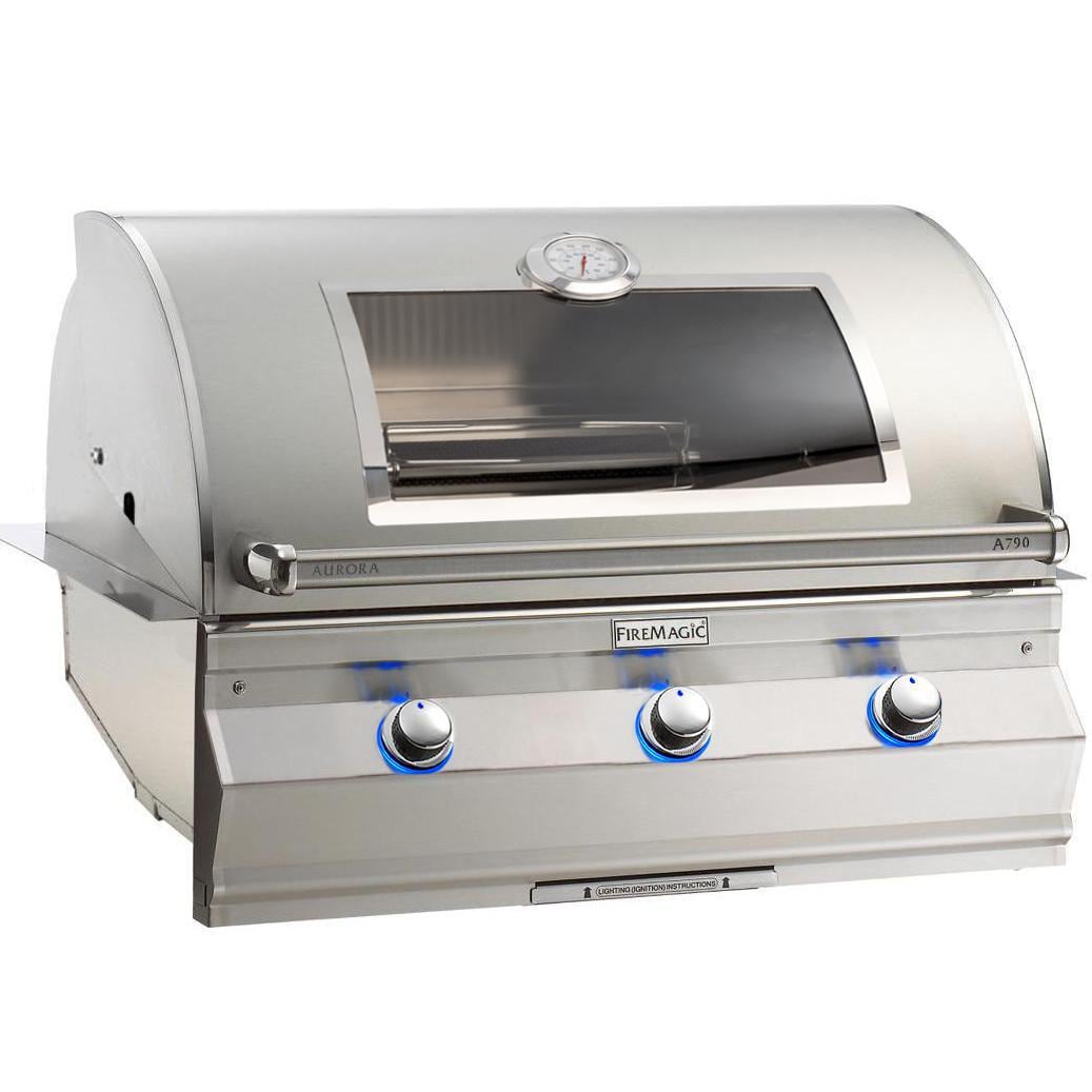 Fire Magic - 36-Inch Aurora Built-In Propane Gas Grill with One Infrared Burner Magic View Window And Analog Thermometer-United Backyard