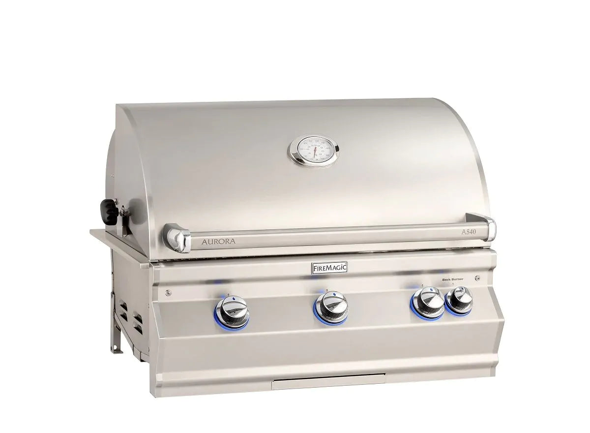 Fire Magic - Aurora 30-Inch Built-In Natural Gas Grill With One Infrared Burner & Analog Thermometer-United Backyard