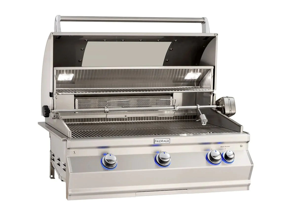 Fire Magic - Aurora A660i 30-Inch Natural Gas Built-In Grill with Magic View Window and Analog Thermometer-United Backyard