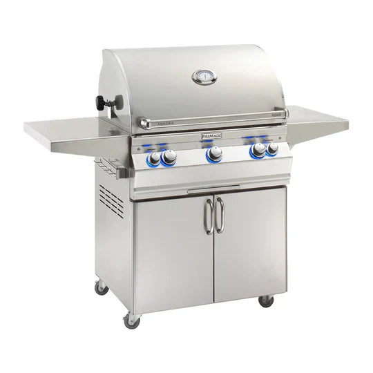 Fire Magic - Aurora A660s 30-Inch Propane Gas Freestanding Grill with 1 Sear Burner, Backburner and Analog Thermometer-United Backyard