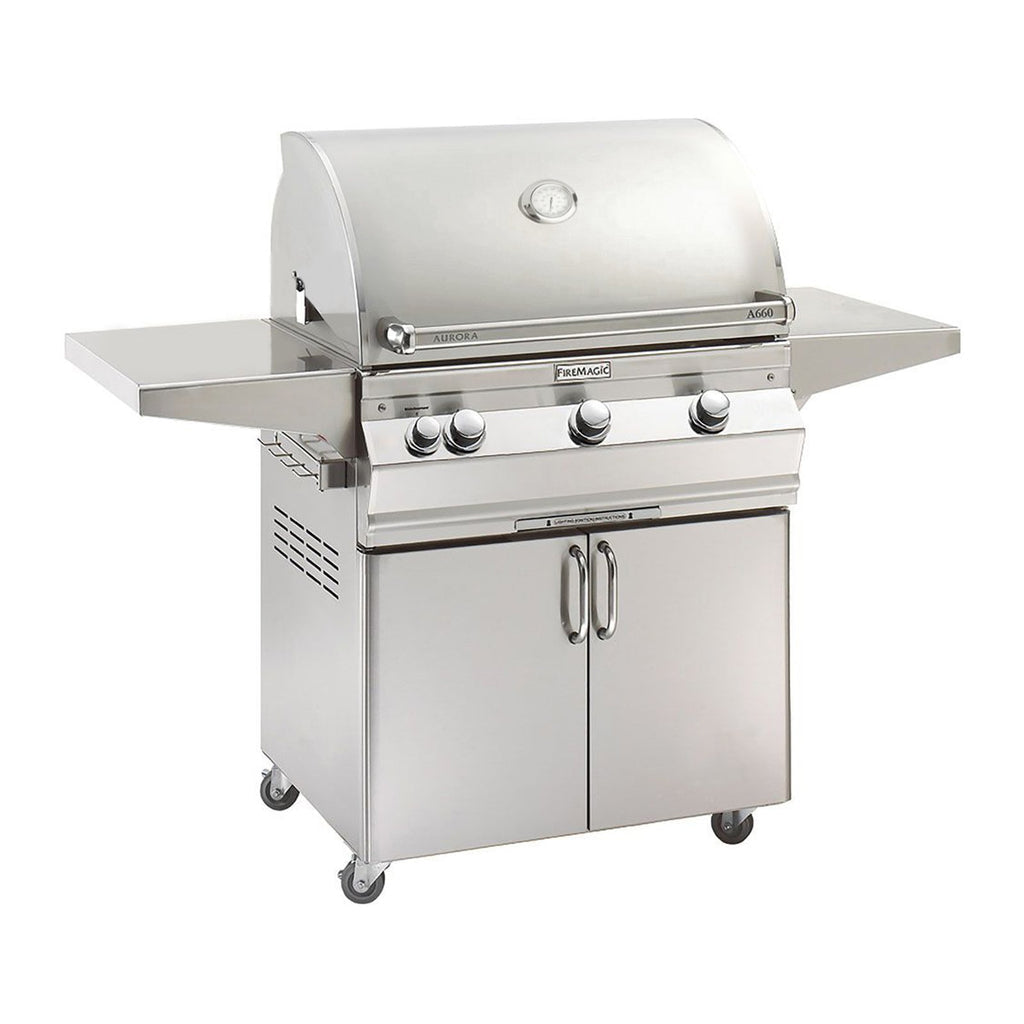 Fire Magic - Aurora A660s 30-Inch Propane Gas Freestanding Grill with Analog Thermometer-United Backyard