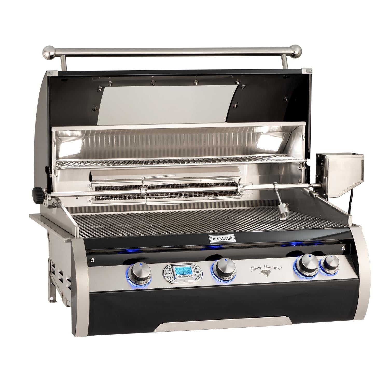 Fire Magic - Echelon Black Diamond 36-Inch Built-In Natural Gas Grill with Magic View Window, Rotisserie, & Digital Thermometer-United Backyard