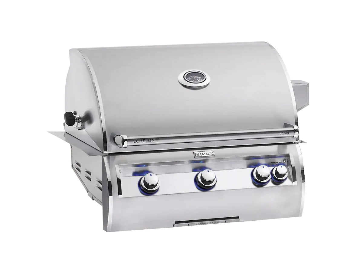 Fire Magic - Echelon Diamond E660i 30-Inch Natural Gas Built-In Grill with Backburner, Rotisserie Kit and Analog Thermometer-United Backyard
