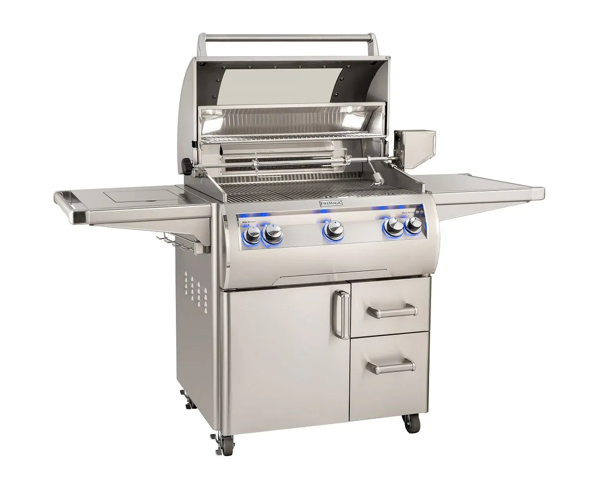 Fire Magic - Echelon Diamond E660s 30-Inch A Series Freestanding Gas Grill With Rotisserie, Single Side Burner, Analog Thermometer & Magic View Window, Propane-United Backyard