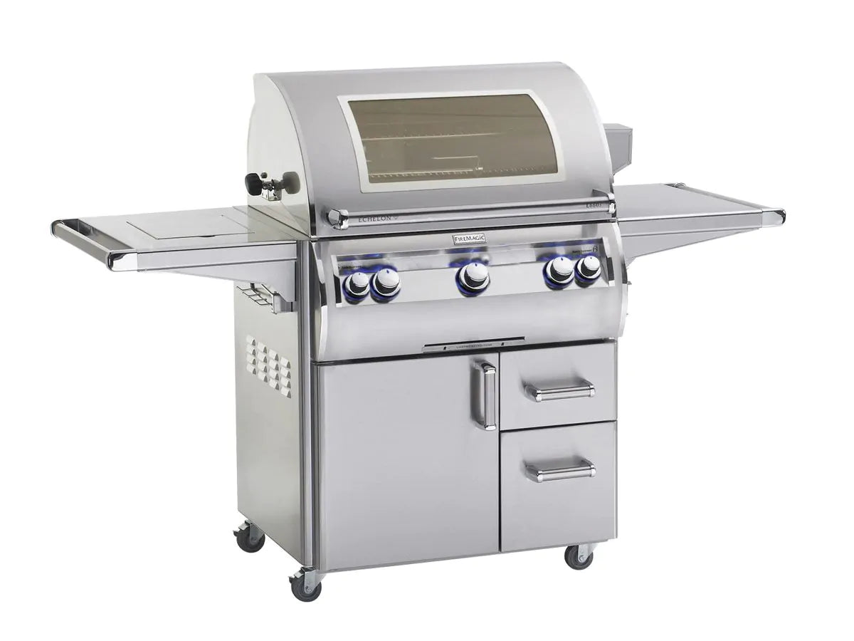 Fire Magic - Echelon Diamond E660s 30-Inch A Series Freestanding Gas Grill With Rotisserie, Single Side Burner, Analog Thermometer & Magic View Window, Propane-United Backyard