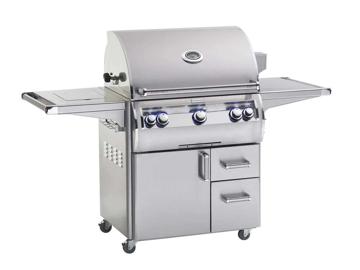 Fire Magic - Echelon Diamond E660s 30-Inch Propane Gas Freestanding Grill, Single Side Burner, Backburner, Rotisserie Kit and Analog Thermometer-United Backyard