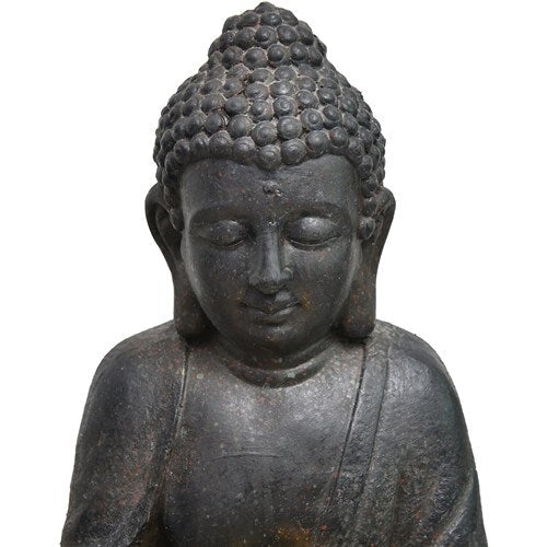 Hanover - 18in Buddha Polyresin Fountain with Lights - Stone-United Backyard