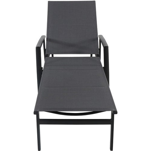 Hanover - Aluminum Padded Sling Chaise Lounge - Gray/Aluminium-United Backyard