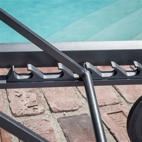 Hanover - Aluminum Sling Armless Chaise Lounge - Gray/Gray-United Backyard