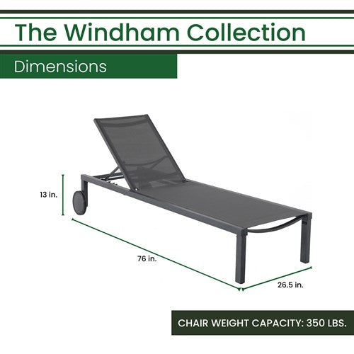 Hanover - Aluminum Sling Armless Chaise Lounge - Gray/Gray-United Backyard