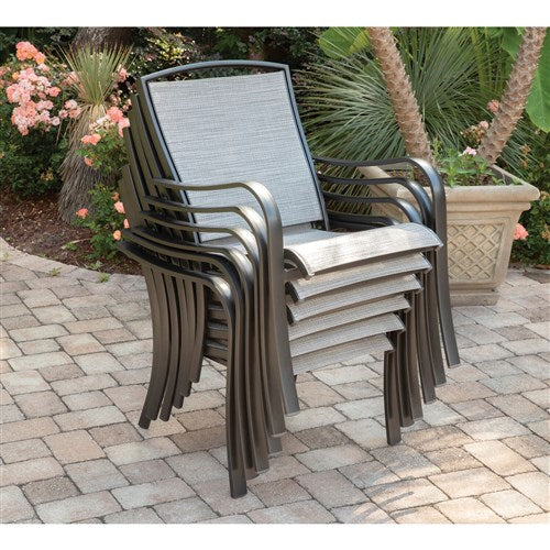 Hanover - Commercial sling aluminum dining chair - Gunmetal/Ash Sling-United Backyard