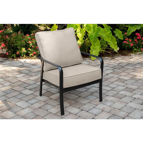 Hanover - Cortino 5pc: 2 Slat Back Club Chairs, Sofa, and Slat Coffee Table - Cast Ash/Gunmetal-United Backyard