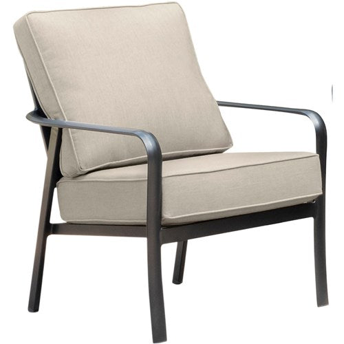 Hanover - Cortino 5pc: 2 Slat Back Club Chairs, Sofa, and Slat Coffee Table - Cast Ash/Gunmetal-United Backyard