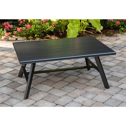Hanover - Cortino 5pc: 2 Slat Back Club Chairs, Sofa, and Slat Coffee Table - Cast Ash/Gunmetal-United Backyard