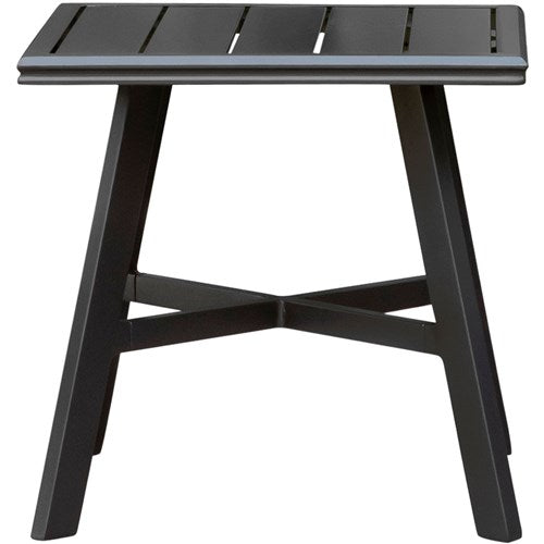 Hanover - Foxhill 5pc: 2 Sling Chrs, Sling Loveseat, Slat Coffee Table, 22" Side Table - Gray/Gunmetal-United Backyard