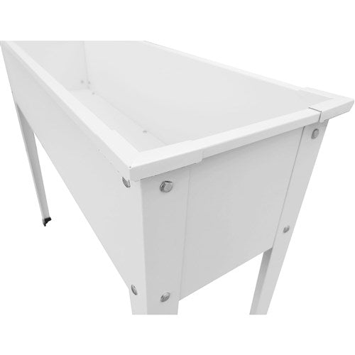 Hanover - Galvanized Steel Raised Planter Bed with Legs 40"x12"x31" - White-United Backyard