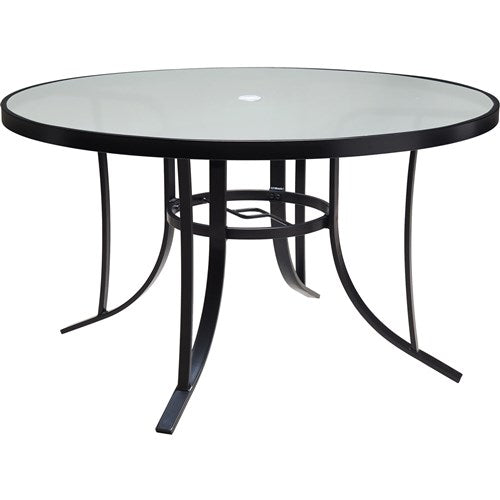 Hanover - Lavallette 5pc: 4 Dining Chairs and Round Glass Table - Silver-United Backyard